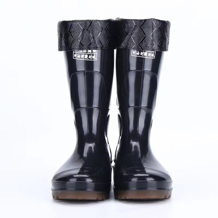Solid%20color%20waterproof%20high%20barrel%20rain%20boots,%20labor%20protection%20men's%20water%20shoes,%20rubber%20and%20plastic%20rain%20boots,%20black%20rubber%20shoes,%20thickened%20wear-resistant%20water%20boots,%20construction%20shoes%20-%20Image%207