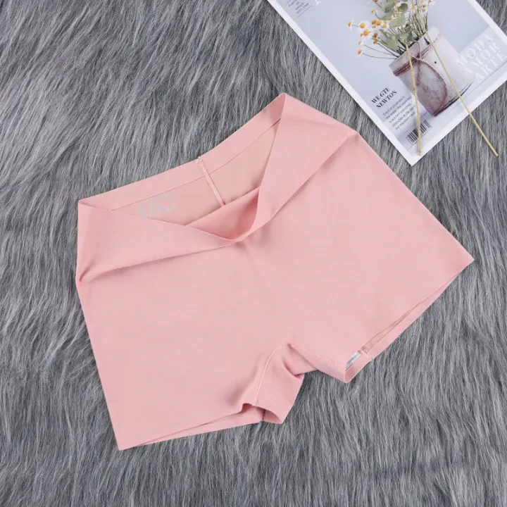 Women's%20Seamless%20Knickers%20Boy%20Shorts%20Solid%20Pattern%20Underpants%20with%20Logo%20on%20Waist%20Plain%20Dyed%20Safety%20Panties%20for%20Girls%20Under%20Wear%20-%20Image%205