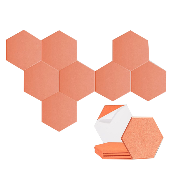 8 Pack Self-Adhesive Hexagonal Acoustic Panel,Orange