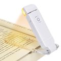 USB Rechargeable LED Book Reading Light/ Portable Bookmark Eye Protection Bedside Clip Lamp/ White Adjustable Light. 