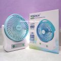 WEIDASI WD-202 Rechargeable 2400mAh Lithium Battery Up-Down Adjustable Desk Fan With LED Light. 