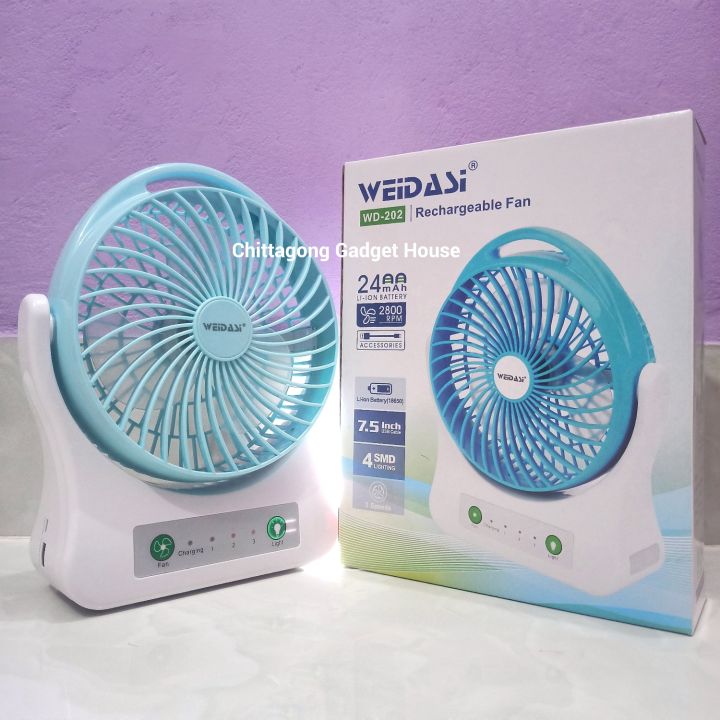 WEIDASI%20WD-202%20Rechargeable%202400mAh%20Lithium%20Battery%20Up-Down%20Adjustable%20Desk%20Fan%20With%20LED%20Light%20-%20Image%202