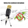 HXSJ Professional Studio Microphone Usb Condenser Sound Re-cording Microphone With C-ardioI-D Studio Re-cording Mic For Pc Lapt-op Blue. 