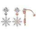 Fashion Women Top Down Belly Rings Sugical Steel Cubic Zirconia Heart Bow Water Drop Belly Button Rings Belly Piercing. 