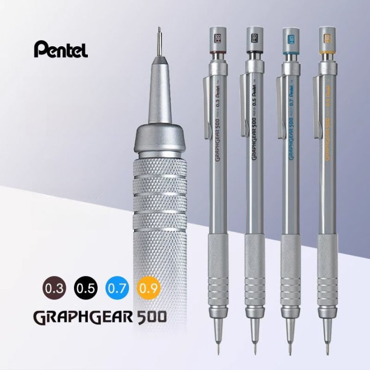 .5 0.7NTEL G1PC Peraphgear 500 Drawing Mechanical Pencil Engineering Mechanical Pencil with Eraser for Professional Pen 0.3 0 0.9mm