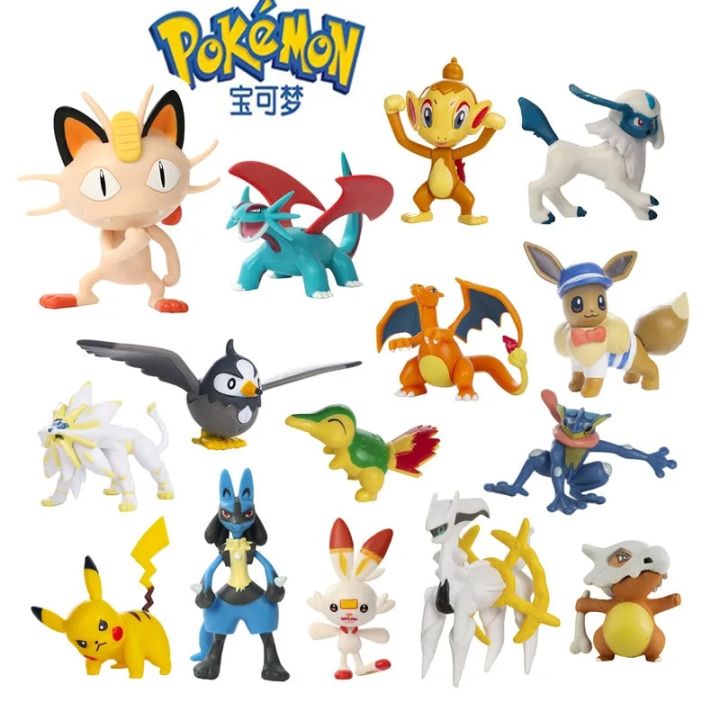 New Pokemon 4-13Cm Cartoons Movie Anime Figure Pikachu Lucario Mewtwo Flying Dragon Pet Action Figures Model Toy Birthday Gifts
