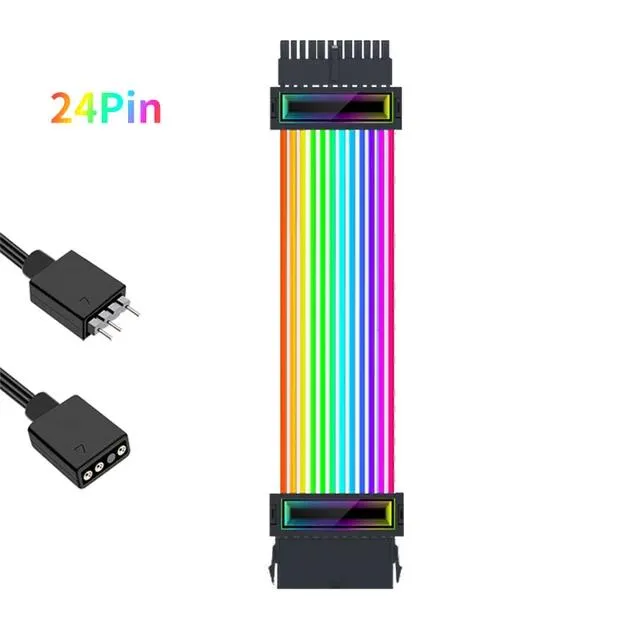 LOVING%20COOL%20PSU%20Extension%20Cable%20ARGB%20Strimer%20Plus%20ATX%2024Pin%20PCI-E%2016Pin%20Soft%20Silicone%20Bendable%205V%203Pin%20ARGB%20Sync%20PC%20Cable%20-%20Image%207