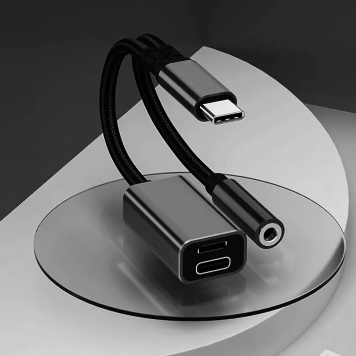 3in1%20USB%20C%20to%203.5mm/Type-C/IOS%20Aux%20Audio%20Adapter%20Gray%20-%20Image%2010
