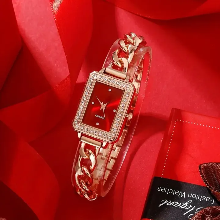 Complete%20Your%20Look%20with%20This%205-Piece%20Fashion%20Set:%20Women's%20Square%20Dial%20Watch%20with%20Matching%20Emerald%20Accessories%20-%20Image%205