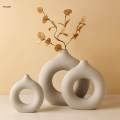 Modern Minimalist Ceramic Flower Vase Pottery Vases for Bedroom Home Decor S.