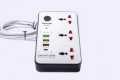 Maxline ML-804 Multiplug 3 Ways Power Socket And 4USB Port ( PD + QC 3.0 Fast Charging ) With Adjust 2 Mobile Stand 2 Yard/ 6 Feet Cable.