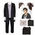 Eren Jaeger Cosplay Costume Anime Attack on Titan Wig Suits Halloween Eren Yeager Cosplay Costume Black Long Trench Coat Adult KEEMEEUYZO. 