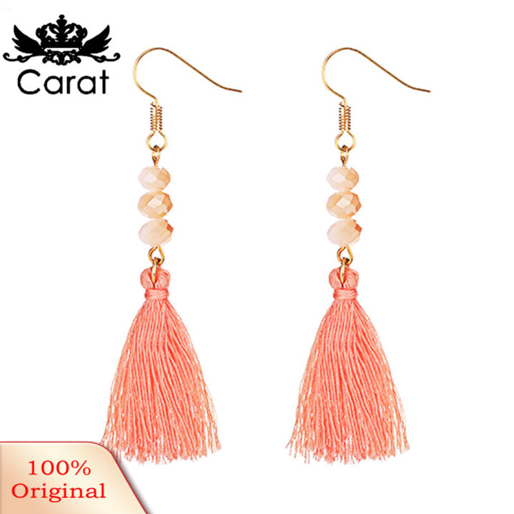 Bohemian rylic Bead Women Girls Tassel Hook Earrings Long Dangle Party Jewelry
