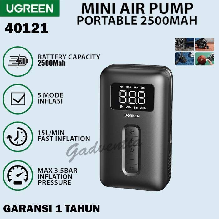 UGREEN Tire Inflator Portable Air Compressor 150PSI Air Pump with Battery LED Light Cordless Tire Pump for Cars Bikes Motorcycle Balls