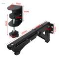 2x Under Desk Keyboard Tray Foldable Brackets Desk Extender Desktop Extension Shelf Clamp 9x4.3cm.