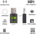 [GC]2 in 1 USB WiFi Bluetooth Adapter, Dual Band 433Mbps at 5.8GHz Band or 150Mbps at 2.4GHz Wireless Realtek RTL8821CU/8811 Network External Receiver, Mini WiFi Dongle for PC Laptop Desktop. 