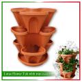 3 Pcs Set Lotus Flower Tub with tray Sandal Wood  - 4 Litre. 