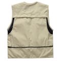Multifunction cket Fly Photography Vest Sleeveless Jacket Coat Outdoor Camping Angling Volunteer Canvas Mesh Waistcoat-Beige.