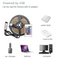 USB LED Strip Light RGB 2835 50CM 1M 2M 3M 4M 5M DC 5V wered Backlight Flexible Ribbon Decor Screen TV Background Lighting-RGB-24key Remote-IP20 No -1M-. 