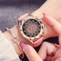 Watch Women Rhinestone Watches Ladies Watch Leather Big Dial Bracelet Women Wrist Watch Crystal Relogio Feminino Clock.