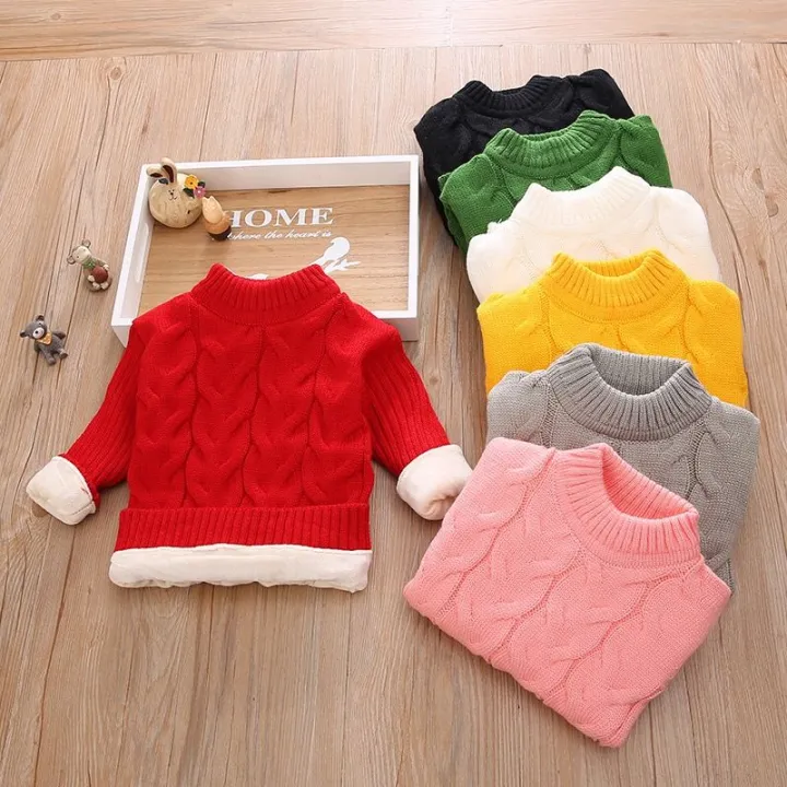 Autumn%20and%20Winter%20Kids'%20Sweater%20Boys'%20round%20Neck%20Sweater%20Girls'%20Thickened%20Fleece-Lined%20Base%20Pullover%20Baby%20Turtleneck%20Sweater%20-%20Image%208