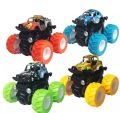 Pull Back Speed OFF-ROAD Monster Trucks for kids 4 wheel drive (4WD) Friction Monster Truck Car with 360stunt for kids(Red And Sky Blue). 