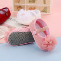 Big Chiffon Flower Baby Girls Flat Shoes Summer Cotton Girl Princess Prewalker Shoes Footwear Soft Bottom Non-Slip First Walking Shoes. 