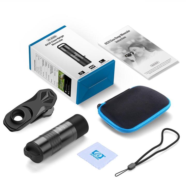 APEXEL%206X%200.3m%20Close%20Focus%20Telescope%20Lens%20Monocular%20HD%20BAK4%20Prism%20Telephoto%20for%20All%20Smartphones%20Hunting%20Camping%20Travel%20-%20Image%202