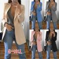 XxxxxL XxxxL New Women Elegant Slim Casual Solid Business Blazer Bodycon Long Blazers Jacket Ladies Spring Autumn Suit. 