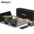 Ninesun Men's Polarized Bamboo Sunglasses Women Wooden Sun glasses Men Wood Glasses Eyewear Accessories Fishing.