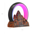 GC USB Night Light With Clock Alarm Function 15W Wireless Fast Charging Touch Control Colorful Volcano Crack Atmosphere Light Work With Alexa.