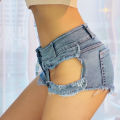2022 New Women's Hole Denim Jeans Shorts Low Waist Dj Polo Dancel Shorts Bar Nightclub.