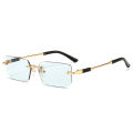 2024 New Unisex Fashion Rimless Sunglasses European and American Style Jelly Color Shades Classic Cutting-edge Design. 