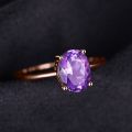 JewelryPalace Rose Gold Yellow Gold Plated Oval Natural Amethyst Citrine Garnet Topaz Peridot 925 Sterling Silver Ring for Women.