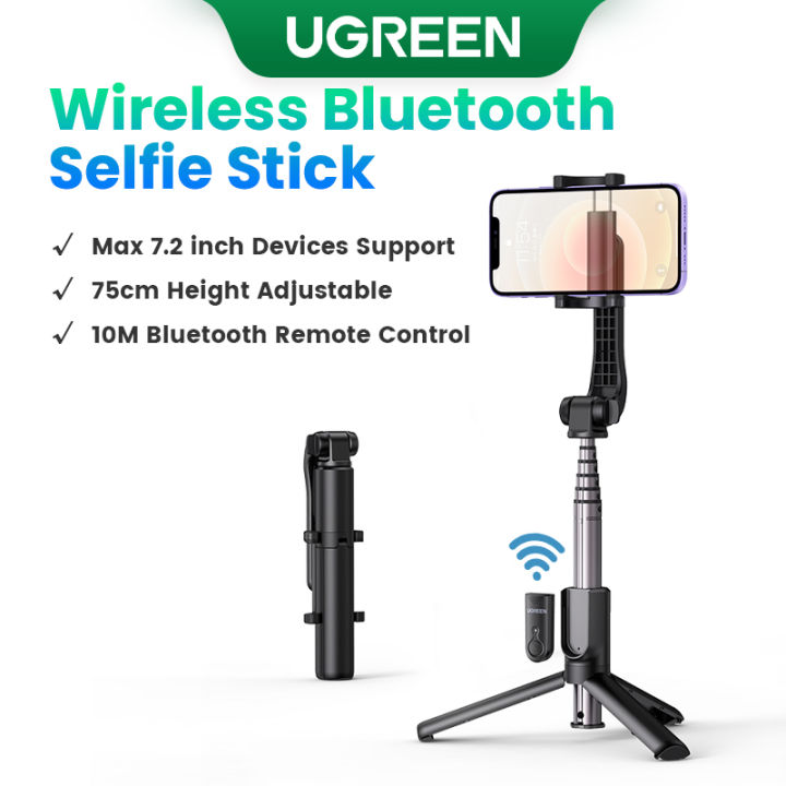 [New-in Sale] UGREEN Bluetooth Selfie Stick Tripod Stand 750mm Extended 10m  Bluetooth Remote Shutter Universal For IOS Android