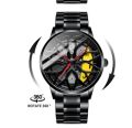 Inspired by SK Inspired by 1990 Rotation Wheel Creative Fashion Men's Stainless Steel Clock - Very Comfortable And Fashionable, Easy To Clean.