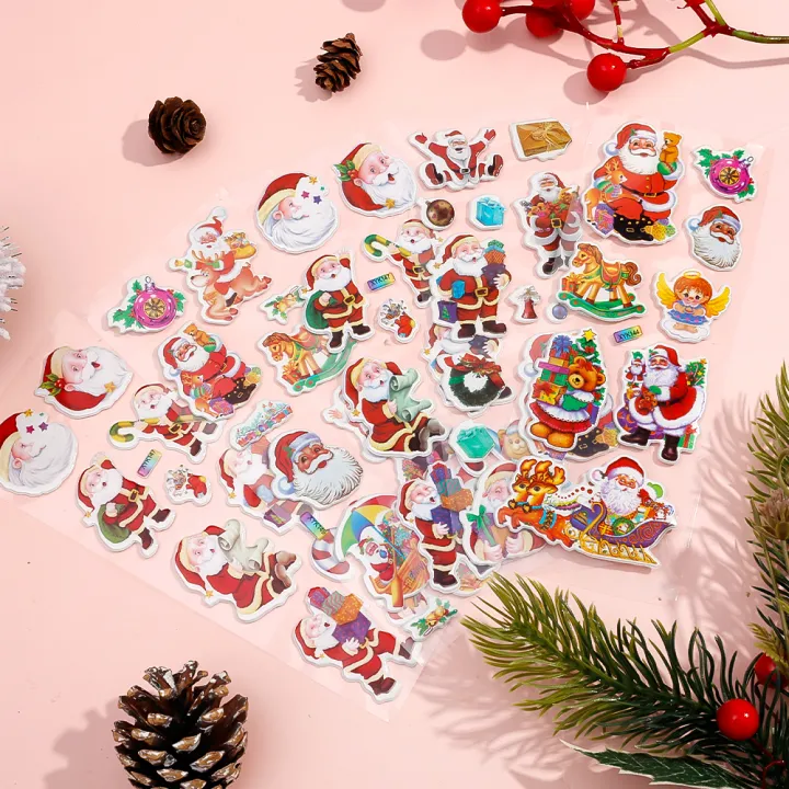 1/5/10Pcs%20Festival%20Gift%203D%20Bubble%20Sticker%20Cartoon%20Santa%20Claus%20Bell%20Puffy%20Stickers%20New%20Year%20Sticky%20Decor%20For%20Kid%20-%20Image%202