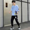 Boys Suit Summer Trendy Loose Korean Style Short SleeveTT-shirt Men's Trousers Sports Suit Handsome Shorts Set.