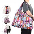 Foldable Shopping Bag Reusable Travel Grocery Bag Eco-Friendly Cute Animal Cat Cactus Lemon Printing Supermarket Tote Bag.