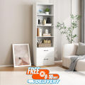 Nice Furniture 4 Shelf Bookcase with 2 Drawers, Tall Bookshelves and Bookcases, Vertical Bookshelf Tower, Wood Storage Shelves, Modern Book Shelf for Bedroom, Living Room, Home Office 72/18. 