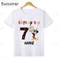 Disney Mickey Mouse Graphic Birthday Boy T shirt Kids Clothes 1 2 3 4 5 6 7 8 9 10 Years Baby Boys Party T-Shirts Customize Tops.