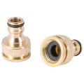 2 Pack Brass Garden Hose/Tap Connector 1/2 Inch and 3/4 Inch 2-in-1. 