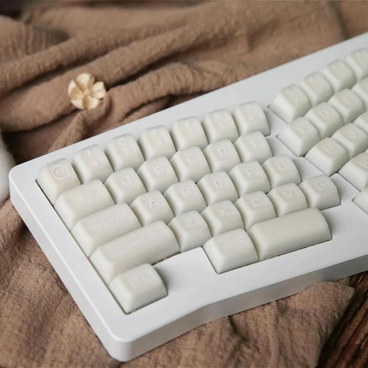 Semi-transparent marble 140-key SA keyboard keycaps, custom keycaps, simple, white keycaps, mechanical keyboard accessories