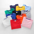 New foreign trade children's sweatshirt Korean version of children's clothing boys and girls tops baby spring and autumn solid color long sleeves.