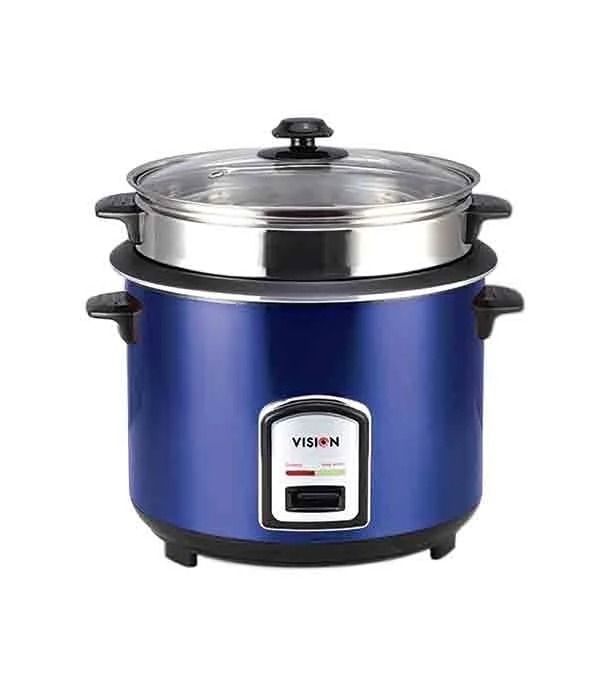 VISION Rice Cooker 1.8 L 40-06 SS Blue Double Pot - 873209