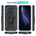 xprmy for Motorola One Fusion Plus phone Case Luxury Armor Shockproof TPU PC 2 in 1 360 Degree Rotating Holder Ring Back Cover. 