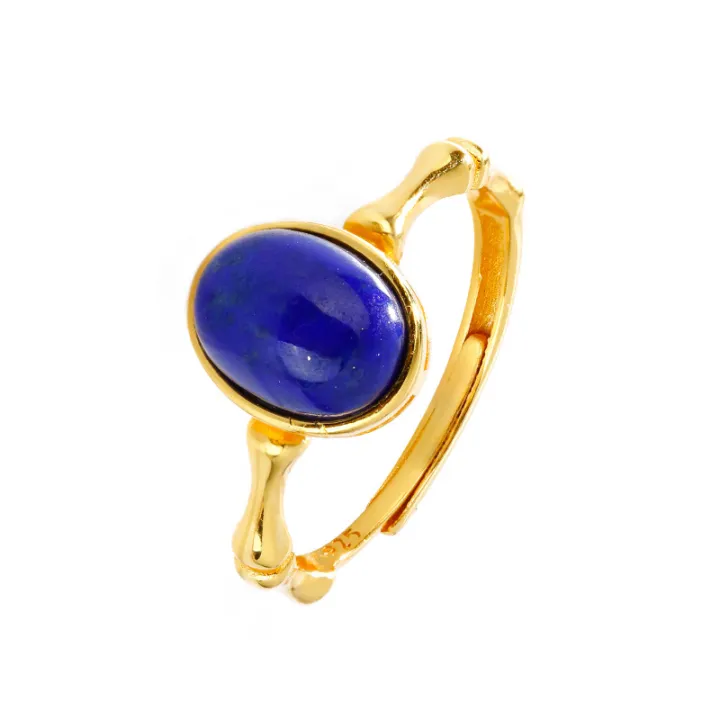 New%20Klein%20Blue%20Inlaid%20Cabochon%20Lapis%20Lazuli%20Caryophyllum%20Ring%20Women's%20Chinese%20Retro%20Style%20Luxury%20Design%20Jewelry%20-%20Image%205