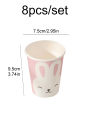 Mori rabbit disposable tableware paper cup dinner plate tablecloth happy birthday party supplies decoration. 