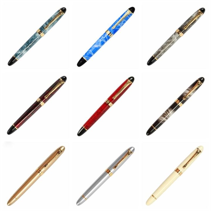 Dazzle Blue Fountain Pen Classic Style Smooth Writing Inking Pens 0.5mm Nib Signature Metal Fountain Pen School Supplies