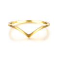 Simple 925 Sterling Silver Rings for Women Men Anti-allergy Gold/Silver Color Smooth Wedding Rings V Shape Smooth Slim Rings. 